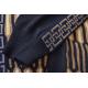 Silversilk Navy / Cognac / Beige / Metallic Silver Zip-Up Cardigan Sweater 7230